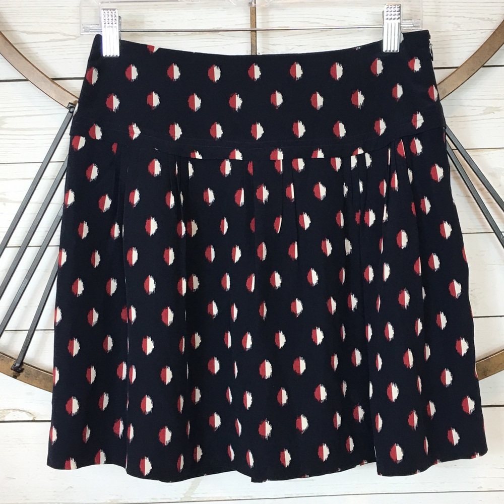 Madewell Silk Skyline Skirt in Ikat Dot Sz 0